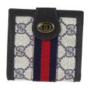 GUCCI グッチ 二つ折り財布 PVCコーティングキャンバス レザー ダークネ【本物保証】