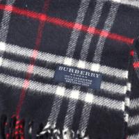 BURBERRY バーバリー マフラー カシミヤ100% ネイビー 【本物保証】