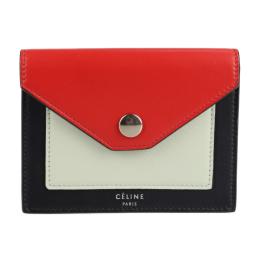 CELINE セリーヌ 名刺入れ 103443 レザー ブラック レッド【本物保証】