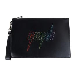 GUCCI グッチ クラッチバッグ 597678 レザー ブラック 【本物保証】