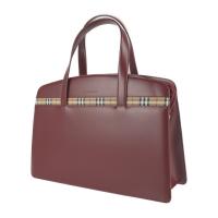 BURBERRY バーバリー ハンドバッグ カーフ ボルドー 【本物保証】