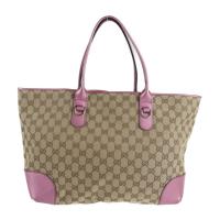 GUCCI グッチ トートバッグ 269956 GGキャンバス ベージュ ピンク【本物保証】