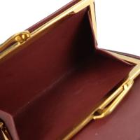 CARTIER カルティエ 三つ折り財布 レザー ボルドー ゴールド金具【本物保証】