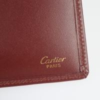 CARTIER カルティエ 二つ折り財布 L3000003 レザー ボルドー ゴ【本物保証】