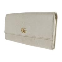 GUCCI グッチ 長財布 456116 レザー アイボリー ゴールド金具【本物保証】