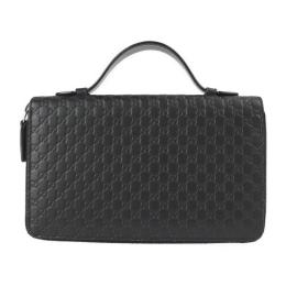 GUCCI グッチ セカンドバッグ 449246 レザー ブラック シルバー金具【本物保証】