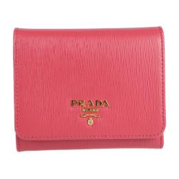 PRADA プラダ 三つ折り財布 1MH176 レザー PEONIA 【本物保証】