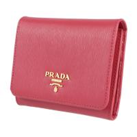 PRADA プラダ 三つ折り財布 1MH176 レザー PEONIA 【本物保証】