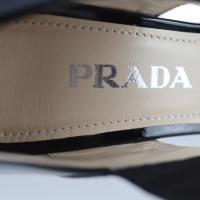 PRADA プラダ パンプス パテントレザー ナイロンゴム ブラック 【本物保証】