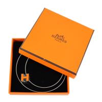 HERMES エルメス ネックレス メタル シルバー オレンジ【本物保証】