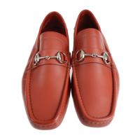 GUCCI グッチ ローファー 121502 レザー ブラウン系 【本物保証】