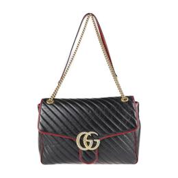 GUCCI グッチ ショルダーバッグ 498090 レザー ブラック 【本物保証】