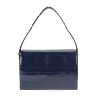 BURBERRY バーバリー ハンドバッグ エナメル ネイビー 【本物保証】