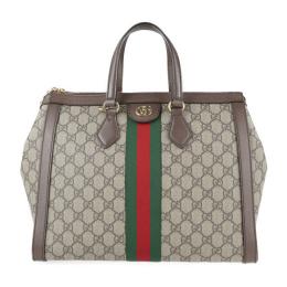 GUCCI グッチ ハンドバッグ 524537 PVC レザー ベージュ ブラウ【本物保証】