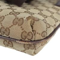 GUCCI グッチ ショルダーバッグ 122793 キャンバス ベージュ ブラウ【本物保証】