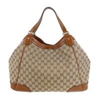 GUCCI グッチ トートバッグ 296896 GGキャンバス レザー ベージュ【本物保証】