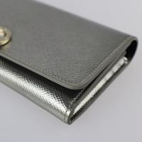 BVLGARI ブルガリ 二つ折り財布 287069 シルバー ゴールド金具【本物保証】