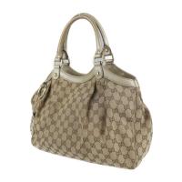 GUCCI グッチ ハンドバッグ 211944 GGキャンバス レザー ベージュ【本物保証】