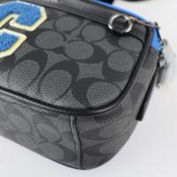 COACH コーチ ショルダーバッグ C4027 PVC レザー グレー ブラッ【本物保証】