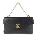 GUCCI グッチ ショルダーバッグ 524822 レザー ブラック×グリーン 【本物保証】