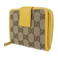 GUCCI グッチ 二つ折り財布 346056 キャンバス ベージュ ブラウン【本物保証】