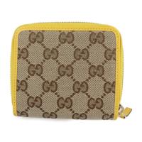 GUCCI グッチ 二つ折り財布 346056 キャンバス ベージュ ブラウン【本物保証】