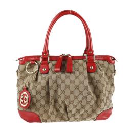 GUCCI グッチ ハンドバッグ 247902 GGキャンバス レザー ベージュ【本物保証】