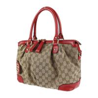 GUCCI グッチ ハンドバッグ 247902 GGキャンバス レザー ベージュ【本物保証】