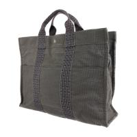 HERMES エルメス トートバッグ キャンバス グレー シルバー金具【本物保証】