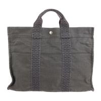 HERMES エルメス トートバッグ キャンバス グレー シルバー金具【本物保証】
