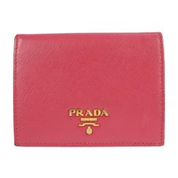 PRADA プラダ 二つ折り財布 1M0204 サフィアーノレザー ピンク ゴー【本物保証】