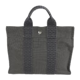 HERMES エルメス ハンドバッグ キャンバス グレー シルバー金具【本物保証】