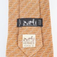 HERMES エルメス ネクタイ シルク オレンジ 【本物保証】