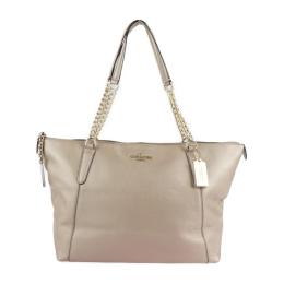 COACH コーチ トートバッグ F22208 レザー メタリックベージュ系 【本物保証】