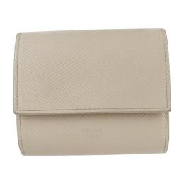 CELINE セリーヌ 三つ折り財布 レザー ベージュ 【本物保証】