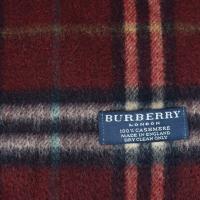 BURBERRY バーバリー マフラー カシミヤ ボルドー 【本物保証】