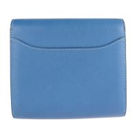 HERMES エルメス 二つ折り財布 エバーカラー シルバー金具 ブルー 【本物保証】