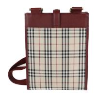 BURBERRY バーバリー ショルダーバッグ キャンバス レザー ベージュ ボ【本物保証】