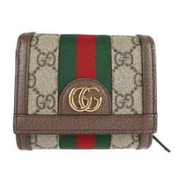 GUCCI グッチ 二つ折り財布 598662 PVC レザー ブラウン 【本物保証】