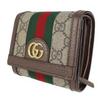 GUCCI グッチ 二つ折り財布 598662 PVC レザー ブラウン 【本物保証】