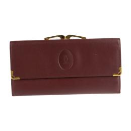 CARTIER カルティエ 三つ折り財布 L3000002 カーフ ボルドー 【本物保証】