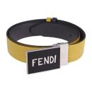 FENDI フェンディ ベルト 7C0358 カーフレザー イエロー グレー【本物保証】