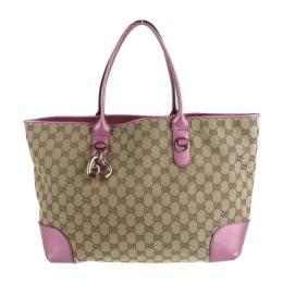 GUCCI グッチ トートバッグ 269956 GGキャンバス ベージュ ピンク【本物保証】