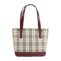 BURBERRY バーバリー トートバッグ キャンバス レザー ベージュ ボルド【本物保証】