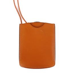 HERMES エルメス ネックレス ボックスカーフ メタル オレンジ シルバー【本物保証】