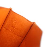 HERMES エルメス ネックレス ボックスカーフ メタル オレンジ シルバー【本物保証】