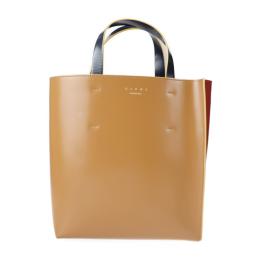 MARNI マルニ トートバッグ レザー ブラウン レッド【本物保証】