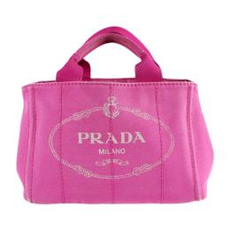 PRADA プラダ ハンドバッグ B2439G コットンキャンバス フューシャピ【本物保証】