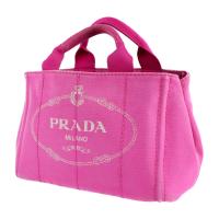 PRADA プラダ ハンドバッグ B2439G コットンキャンバス フューシャピ【本物保証】