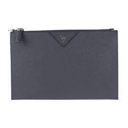 PRADA プラダ クラッチバッグ 2NG05V レザー ネイビー 【本物保証】